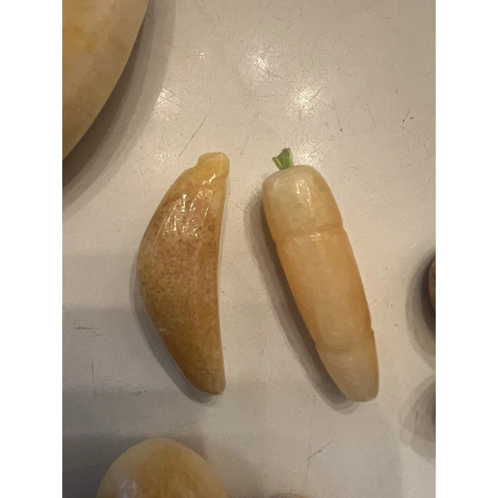 2 Lg. & 8 Mini ~  Vintage Italian Alabaster STONE FRUIT